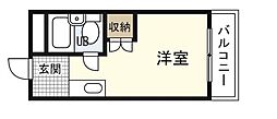 クレシア吉見園 ワンルームの間取図画像