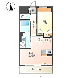 アリエス八本松 1LDKの間取図画像