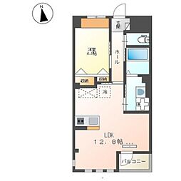アリエス八本松 1LDKの間取図画像