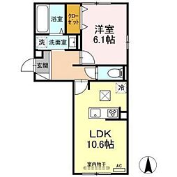 シャインテラス 1LDKの間取図画像