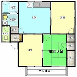 サニーコートA 3DKの間取図画像