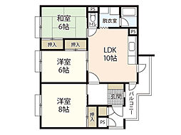 サンパティオ高須 3LDKの間取図画像