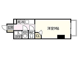 アーバングレース広島 1Kの間取図画像
