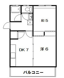 ウェルヒル舟入南 2DKの間取図画像