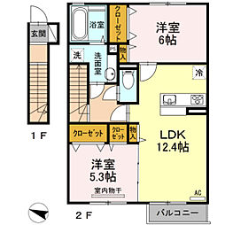パインコート 2LDKの間取図画像