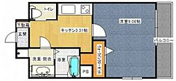 KDXレジデンス舟入幸町 1Kの間取図画像