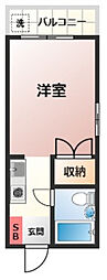 インパクト・広瀬町2 ワンルームの間取図画像