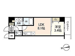 B'zHillsStage2 1LDKの間取図画像