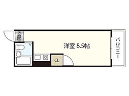 クレール庚午 ワンルームの間取図画像