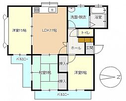 パル翠町2 3LDKの間取図画像