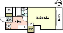 第3中川コーポラス 1Kの間取図画像