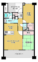 ひろしまガーデンガーデンサウスタワー 2LDKの間取図画像