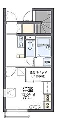 レオパレス天神面 1Kの間取図画像