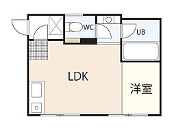 ラビングビル ワンルームの間取図画像