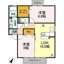 SAISON五日市観音 2LDKの間取図画像
