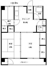 西本ビル 2SDKの間取図画像