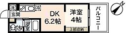 パークスISAMU 1DKの間取図画像