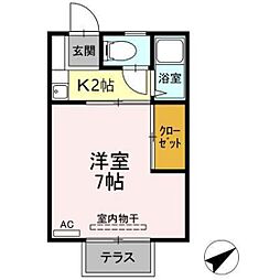 パークハウスA 1Kの間取図画像