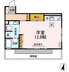 ストゥーディオ雅B ワンルームの間取図画像