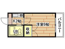 ベル旭町 1Kの間取図画像