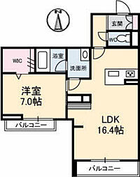 MaisonNAKAYA 1LDKの間取図画像