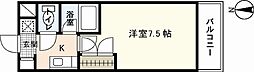 ヴィラ大芝 1Kの間取図画像