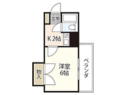 ドーム白島 1Kの間取図画像