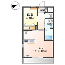 トゥールハート 1LDKの間取図画像