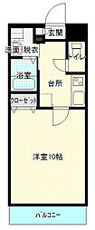 メゾンフォンテーヌB 1Kの間取図画像