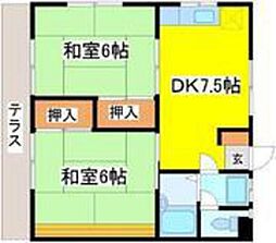 檜山コーポ 2DKの間取図画像