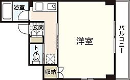 クリスタルビル 1Kの間取図画像