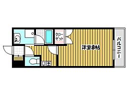 コーボレーション草津 1Kの間取図画像