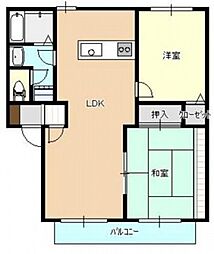 ソレイユ井口 2LDKの間取図画像