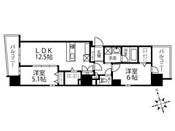 パークレジデンス広島平和公園 2LDKの間取図画像