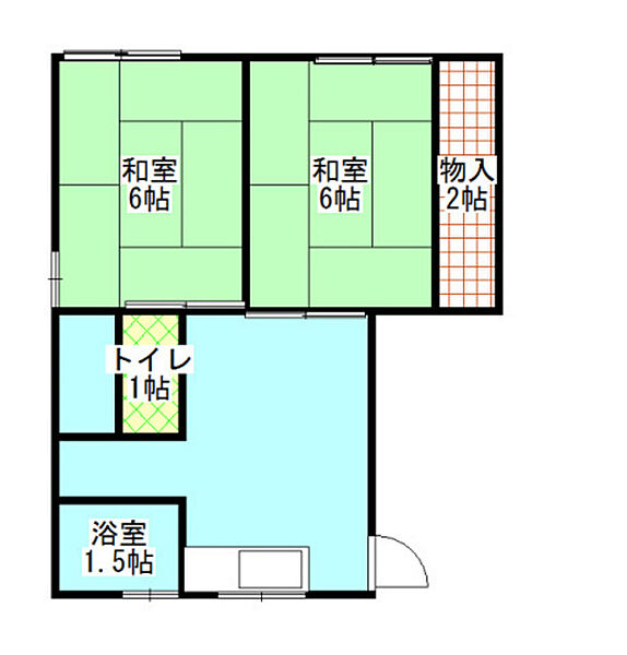 広島県広島市西区小河内町2丁目(賃貸マンション2DK・2階・43.25㎡)の写真 その2