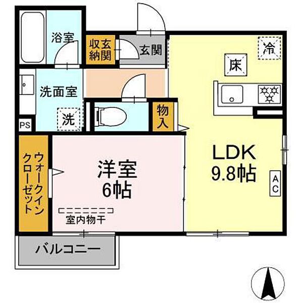 Ｄ－ｒｏｏｍコサコ ｜広島県安芸郡府中町石井城1丁目(賃貸アパート1LDK・1階・41.92㎡)の写真 その2