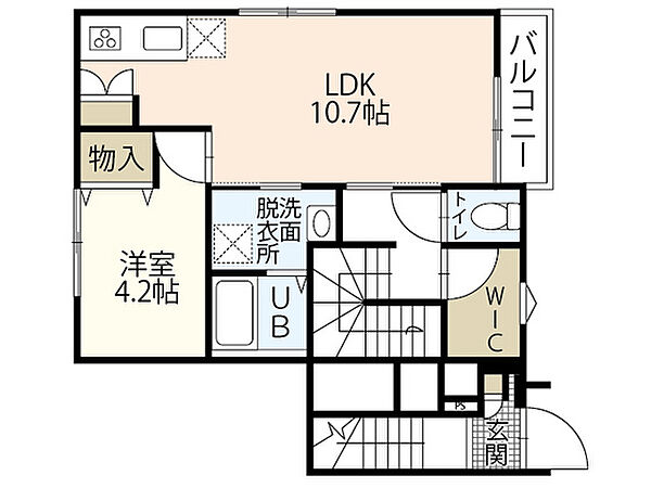 広島県東広島市西条町寺家(賃貸アパート1LDK・2階・43.52㎡)の写真 その2