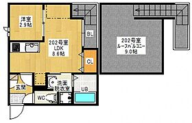 GRANDTIC 赤月  ｜ 広島県安芸郡府中町鹿籠1丁目（賃貸アパート1LDK・2階・29.56㎡） その2