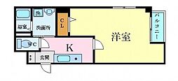 キャッスル大手町 1Kの間取図画像