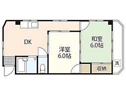 メゾン中山 2DKの間取図画像