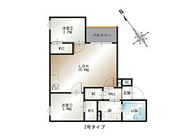 Regalest Calme 堀越  ｜ 広島県広島市南区堀越3丁目（賃貸アパート2LDK・2階・40.89㎡） その2