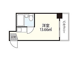 アスプロパラティ3 ワンルームの間取図画像