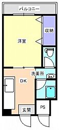 フェローシップ弐番館 1DKの間取図画像