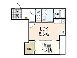 サニーガーデン廿日市 1LDKの間取図画像
