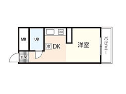 京急西広島マンション ワンルームの間取図画像