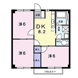 エスポワールA 3DKの間取図画像