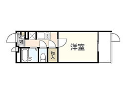 レオネクスト城北通り 2階1Kの間取り