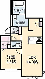 シャーメゾンアルタミラ府中 1階1LDKの間取り