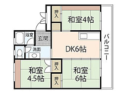 神田マンション 3DKの間取図画像