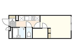 レオパレスあさひ 1Kの間取図画像